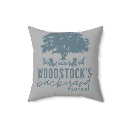 Woodstocks Backyard Throw Pillow - 2 Colors in 1