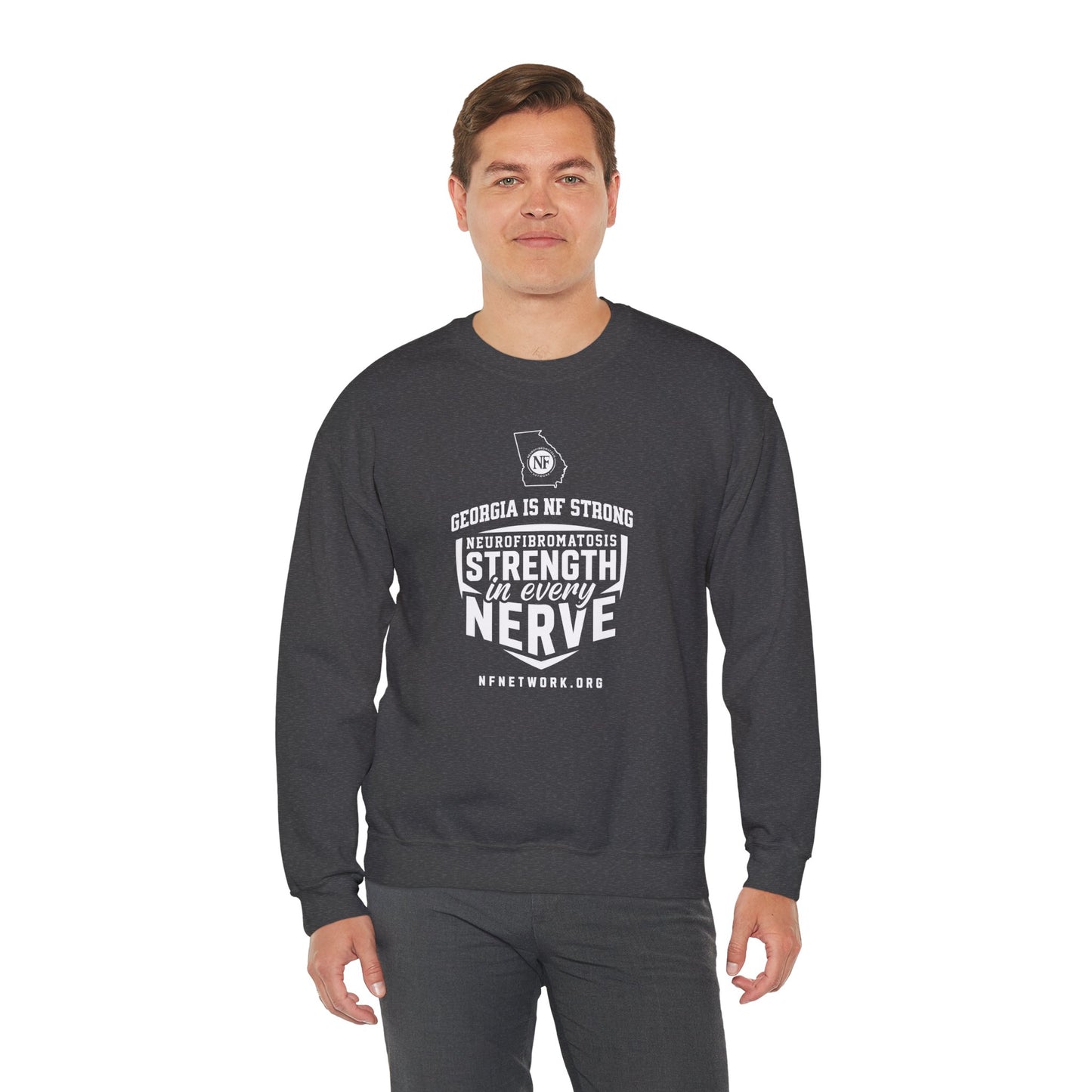 Crewneck Sweatshirt — "Strength in Every Nerve" Georgia Neurofibromatosis Awareness