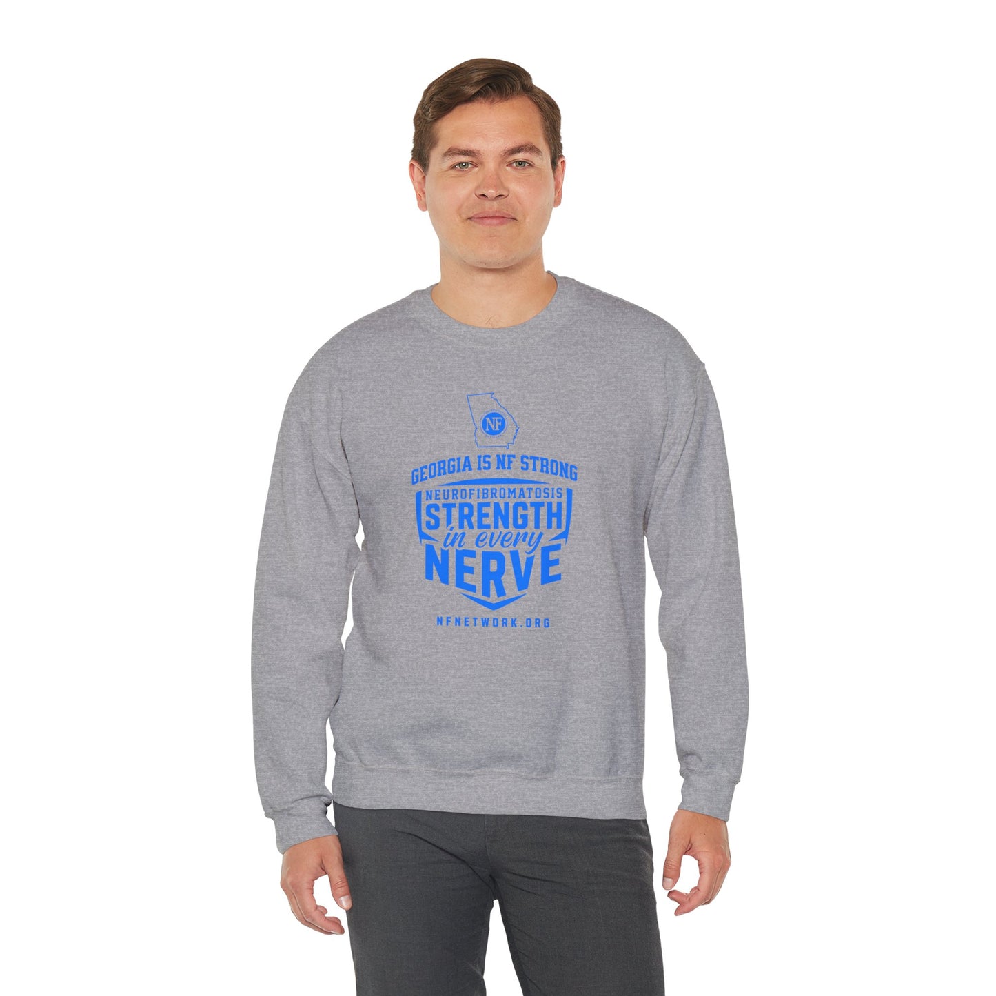Crewneck Sweatshirt — "Strength in Every Nerve" Georgia Neurofibromatosis Awareness