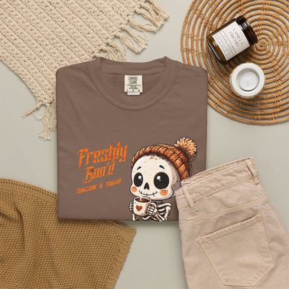 Cute Skeleton “Freshly Boo’d Coffee” Halloween T-Shirt