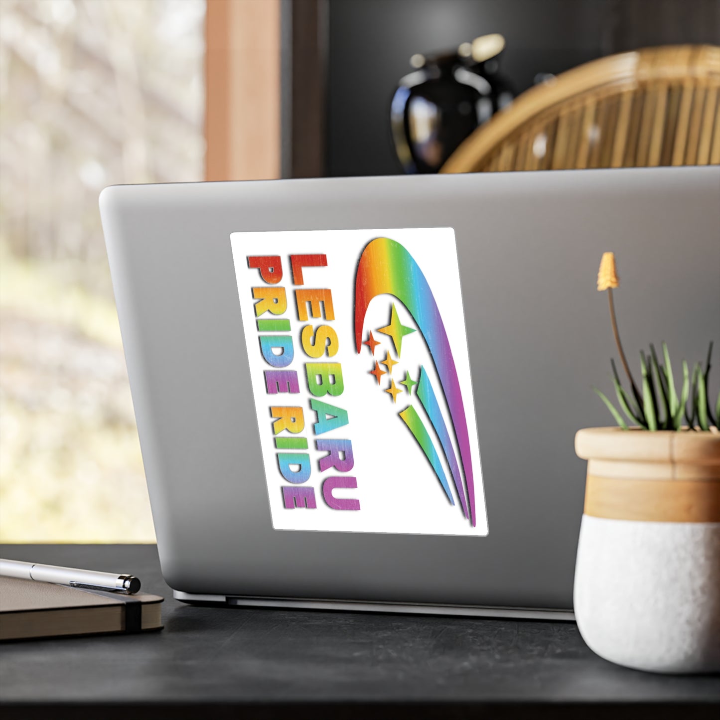 Lesbaru Pride Ride Vinyl Sticker, Subaru Enthusiasts, Outdoor Use, Kiss-Cut Vinyl Decal, Car Decal, Bumper Sticker, Water Resistant