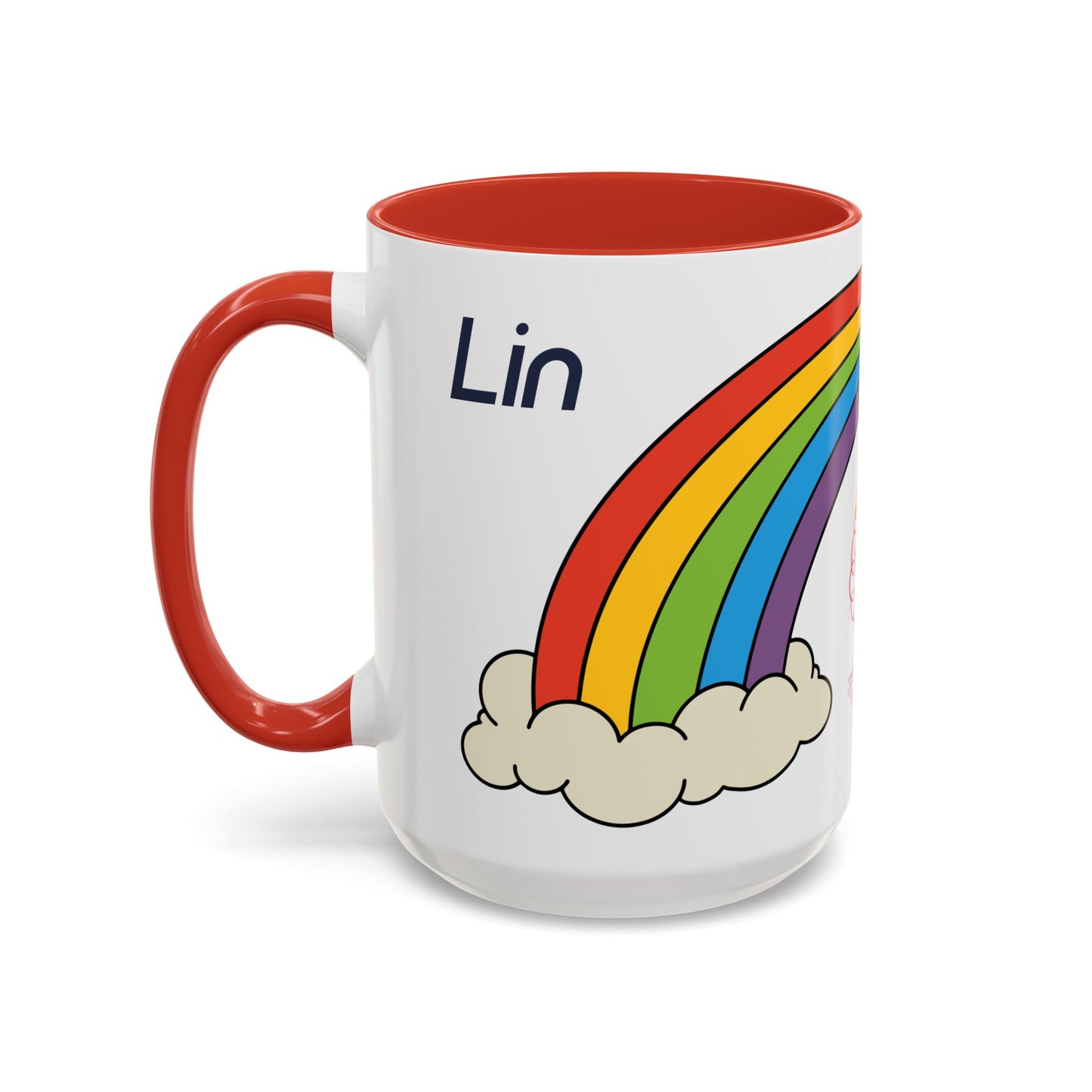 Personalized Rainbow Accent Coffee Mug