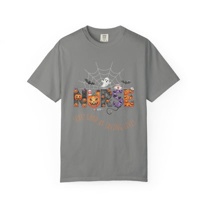 Halloween Nurse RN Garment Dyed Tee