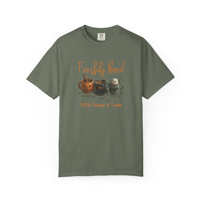 Freshly Brewed Scream & Sugar Coffee Halloween T-Shirt
