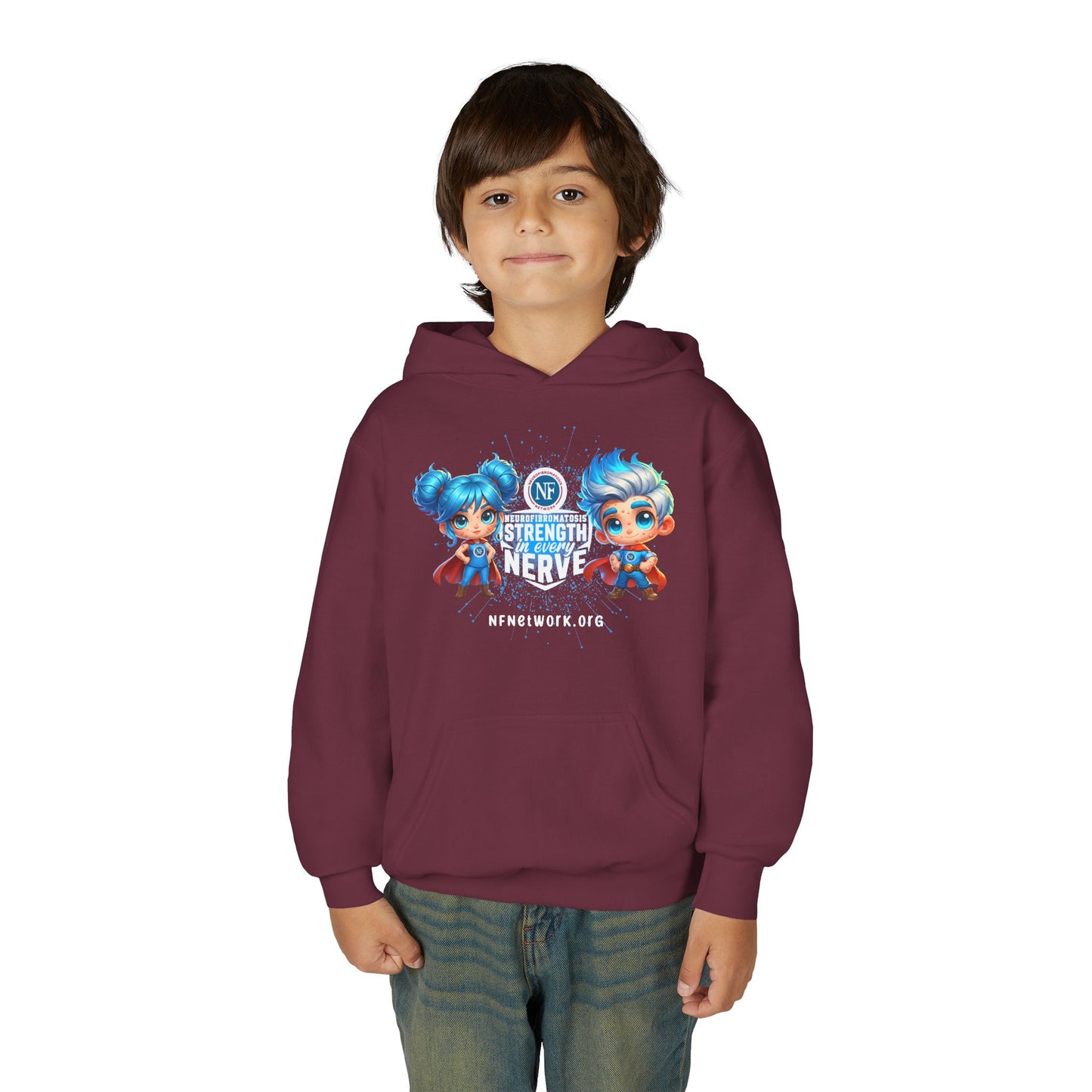 NF Superhero Kids Hoodie — "NF Strong: Strength in Every Nerve"