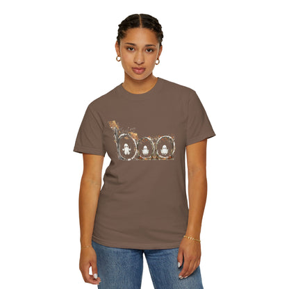 Rustic Unisex Garment-Dyed Boo T-Shirt for Fall