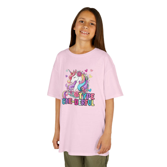 Kids T-Shirt — "Type One-derful" T1D Unicorn Tee