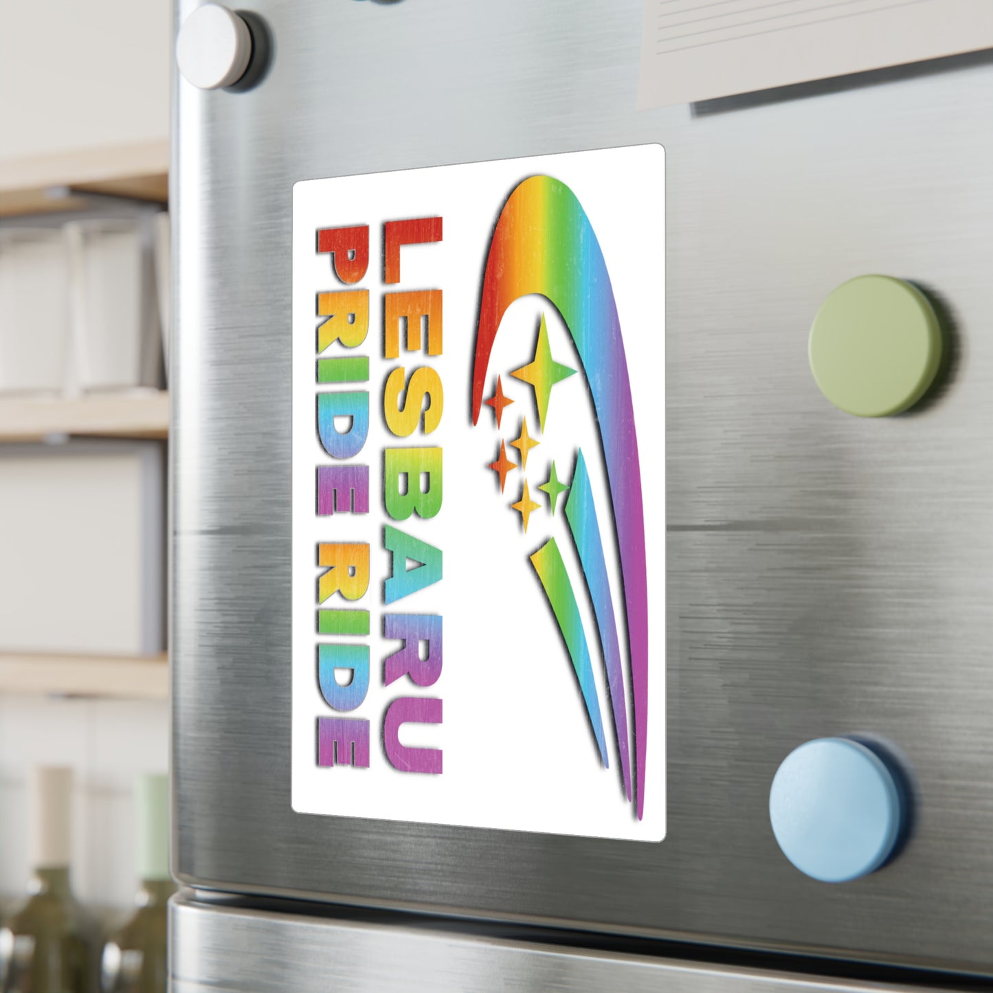 Lesbaru Pride Ride Vinyl Sticker, Subaru Enthusiasts, Outdoor Use, Kiss-Cut Vinyl Decal, Car Decal, Bumper Sticker, Water Resistant