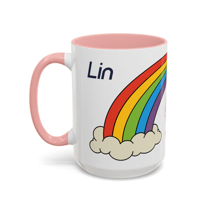 Personalized Rainbow Accent Coffee Mug