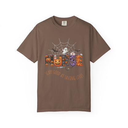 Halloween Nurse RN Garment Dyed Tee