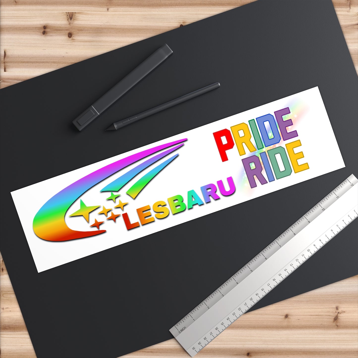 Lesbaru Pride Ride Bumper Sticker