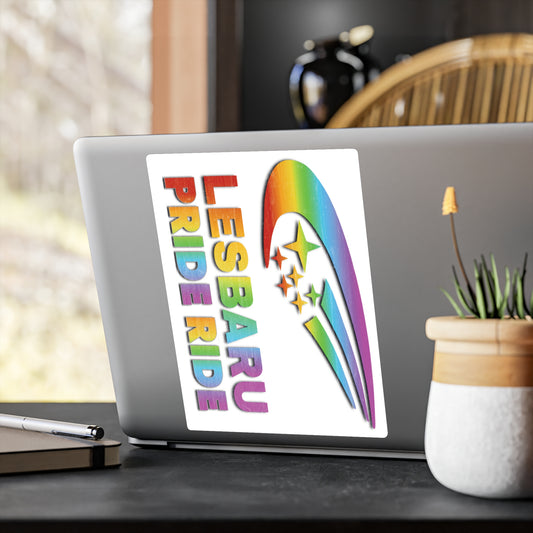 Lesbaru Pride Ride Vinyl Sticker, Subaru Enthusiasts, Outdoor Use, Kiss-Cut Vinyl Decal, Car Decal, Bumper Sticker, Water Resistant