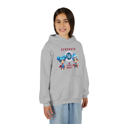 "Strength in Every Nerve" Cartoon Kids Hooded Sweatshirt