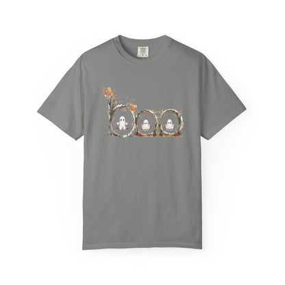 Rustic Unisex Garment-Dyed Boo T-Shirt for Fall
