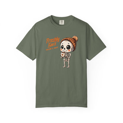 Cute Skeleton “Freshly Boo’d Coffee” Halloween T-Shirt