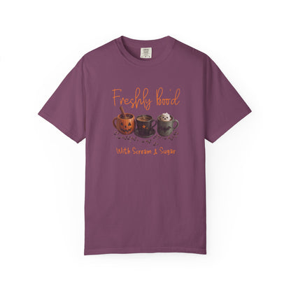 Freshly Brewed Scream & Sugar Coffee Halloween T-Shirt
