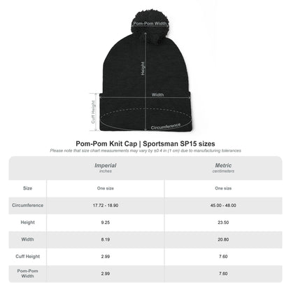 Embroidered Pom-Pom Knit Cap — The Strive Clinic Logo Beanie
