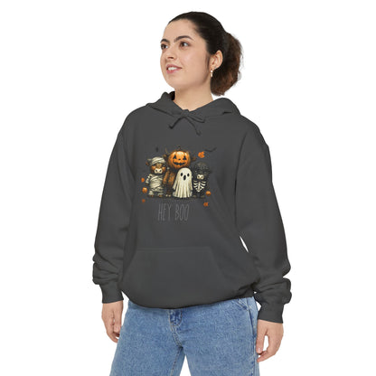 Highland Cow Halloween Hoodie, Comfort Colors 1567 Unisex Garment-Dyed Sweatshirt, Cute Costume Cow, Cozy Fall Hoodie