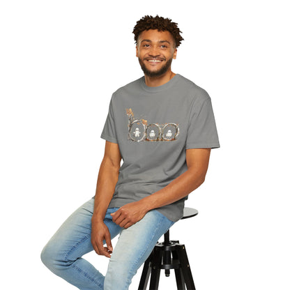Rustic Unisex Garment-Dyed Boo T-Shirt for Fall