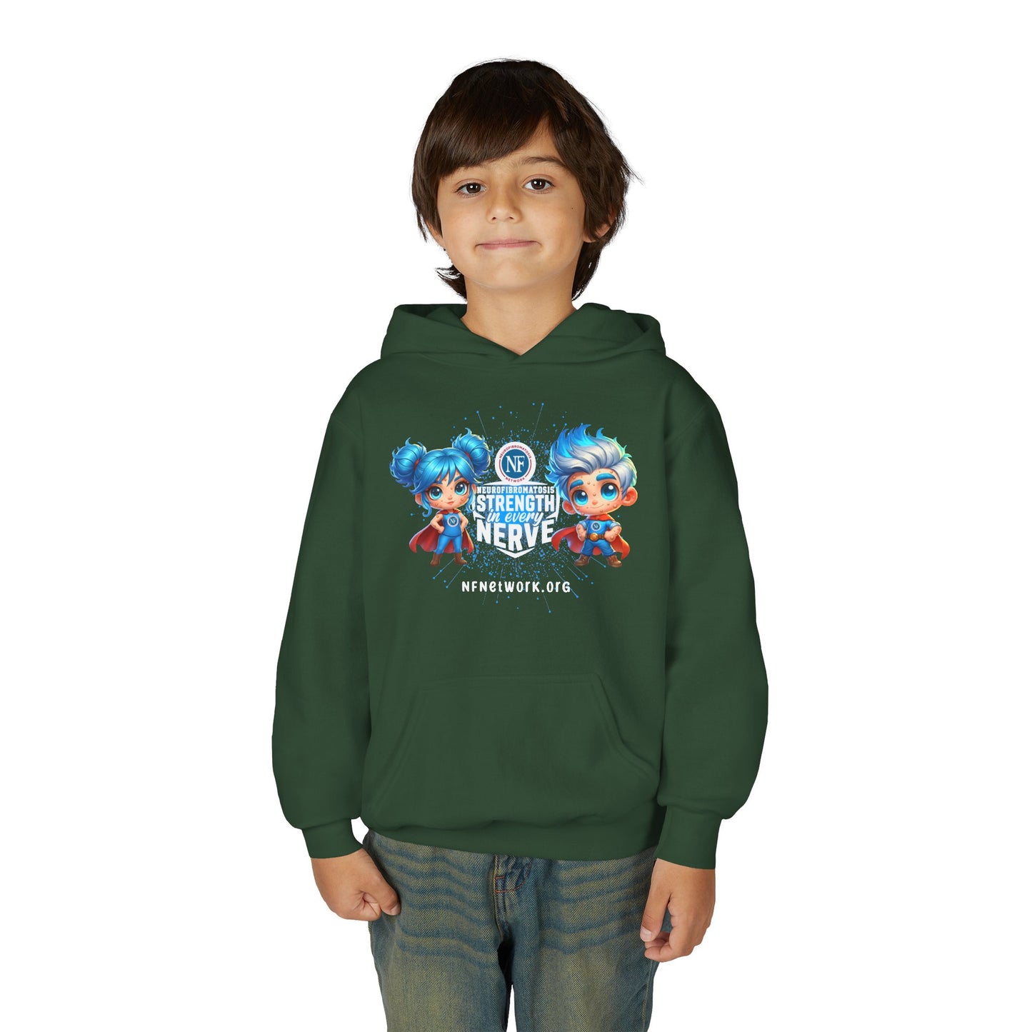 NF Superhero Kids Hoodie — "NF Strong: Strength in Every Nerve"