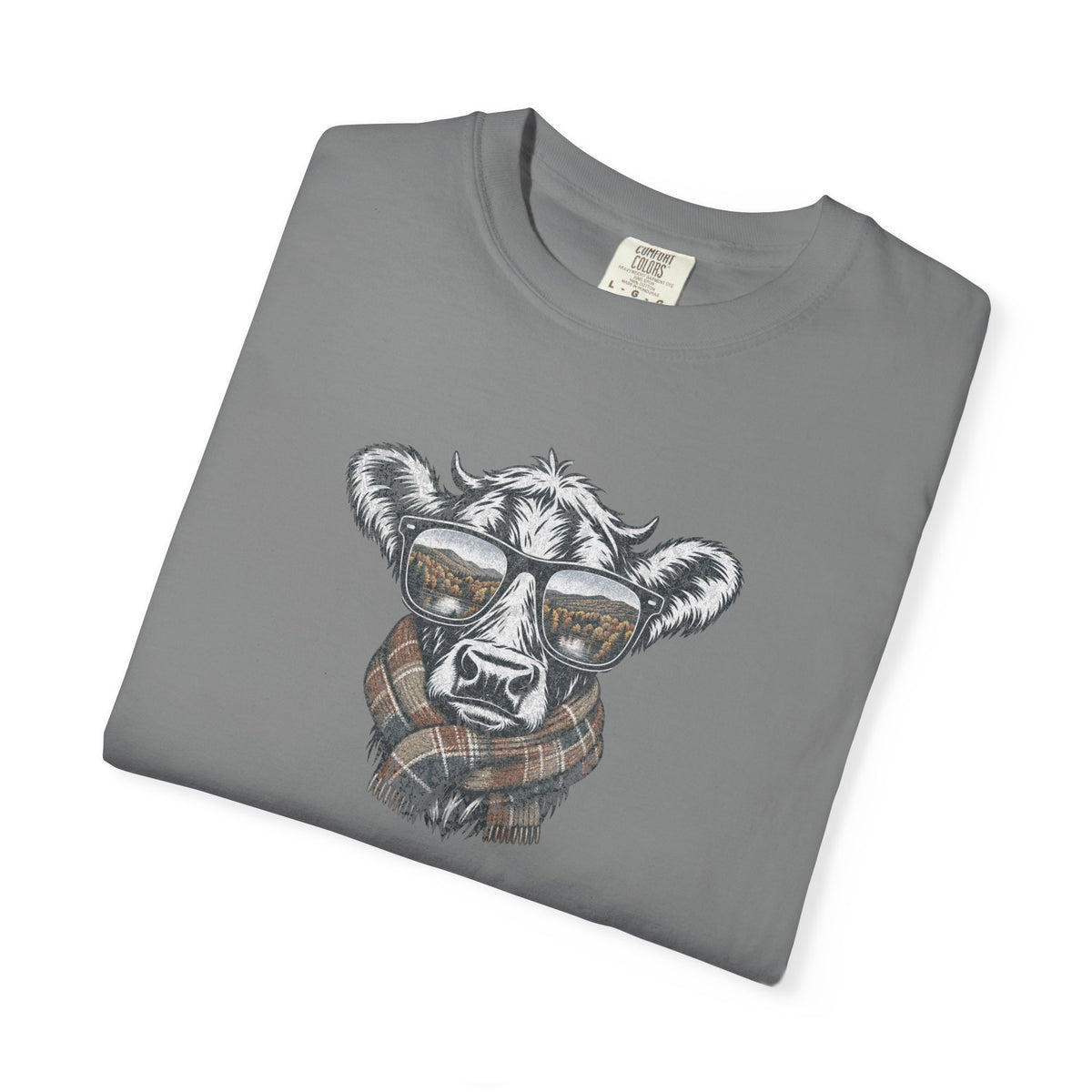 Rustic Fall Cow Cozy Tee