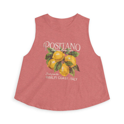 Positano Lemon Crop Top — Amalfi Coast Graphic Tank