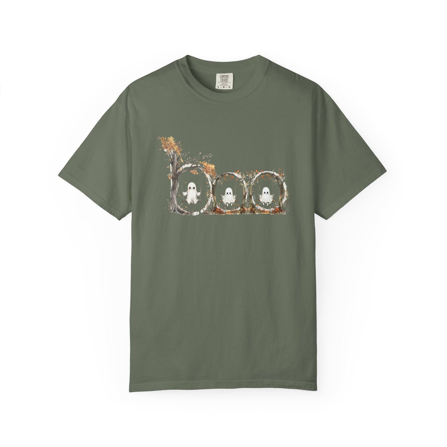 Rustic Unisex Garment-Dyed Boo T-Shirt for Fall
