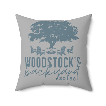 Woodstocks Backyard Throw Pillow - 2 Colors in 1