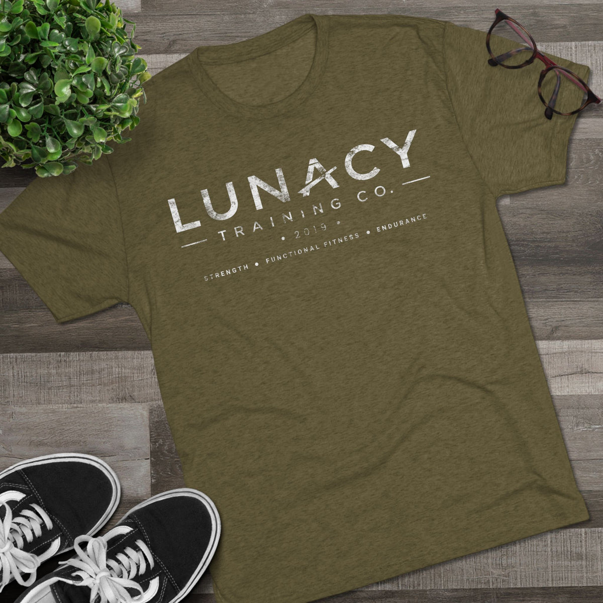 Next Level Military Green with White Front & Back