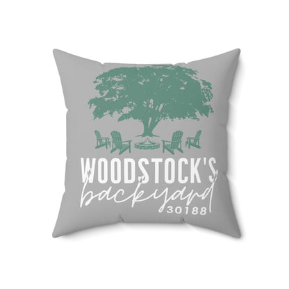 Woodstocks Backyard Throw Pillow - 2 Colors in 1