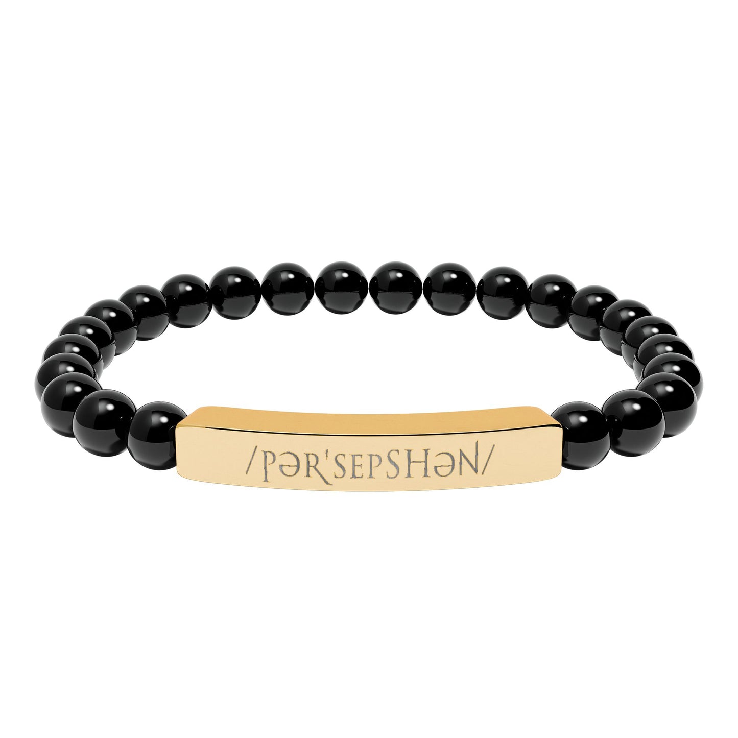 Engraved Natural Stone Bar Bracelet – Perception