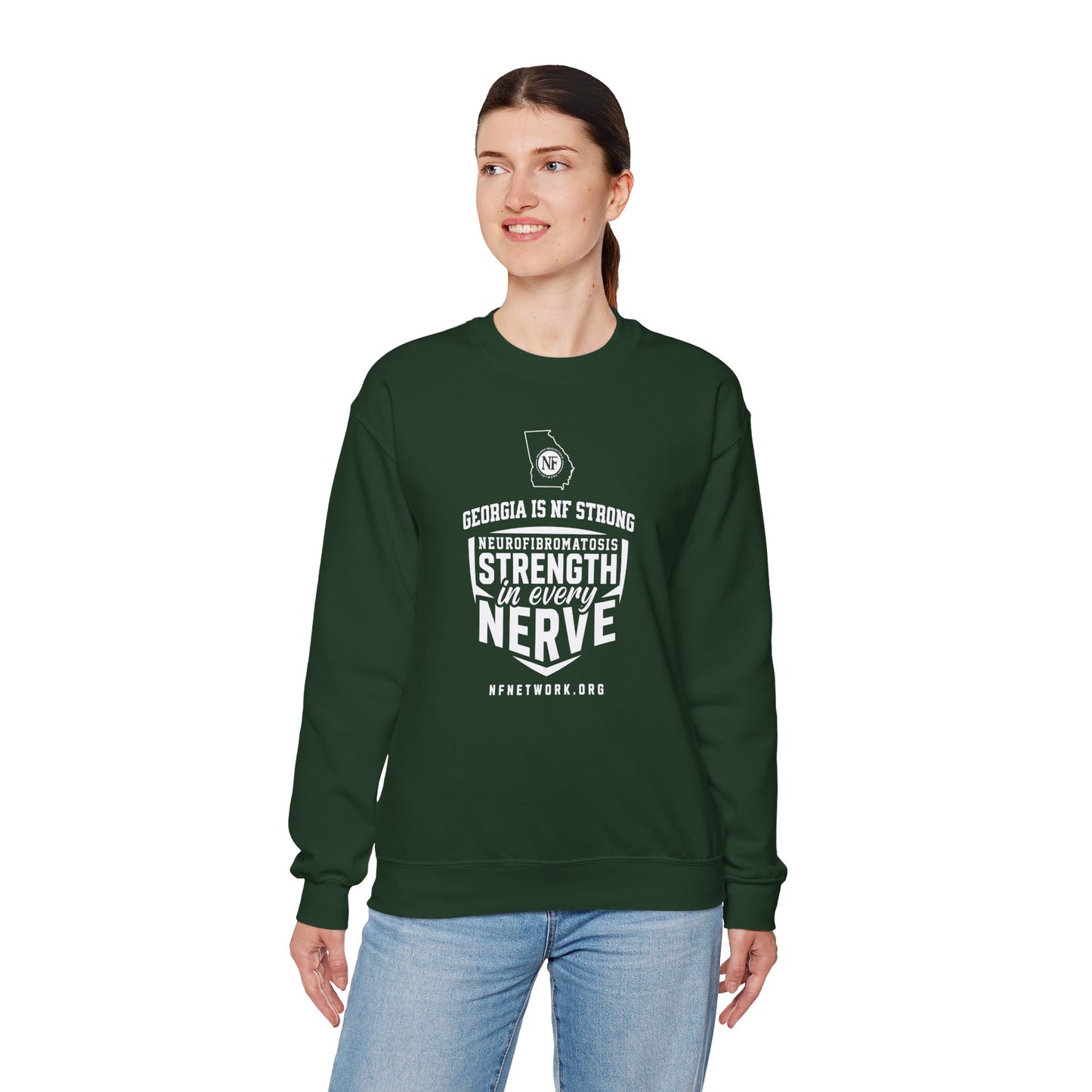 Crewneck Sweatshirt — "Strength in Every Nerve" Georgia Neurofibromatosis Awareness