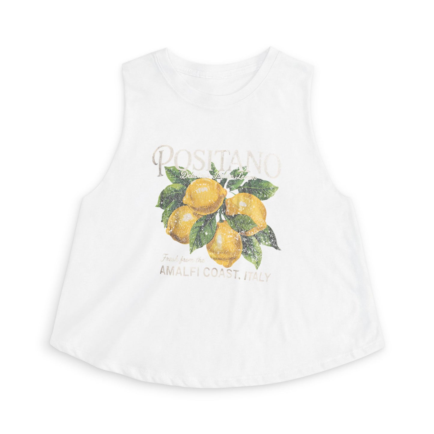 Positano Lemon Crop Top — Amalfi Coast Graphic Tank