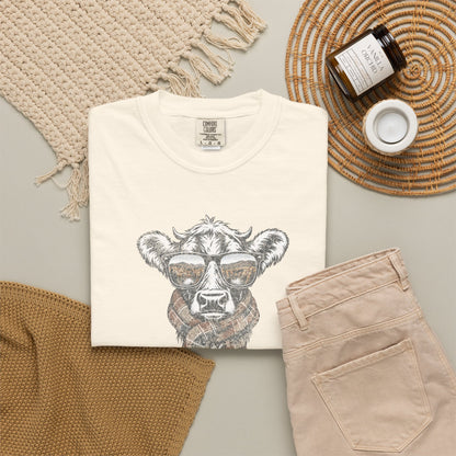 Rustic Fall Cow Cozy Tee