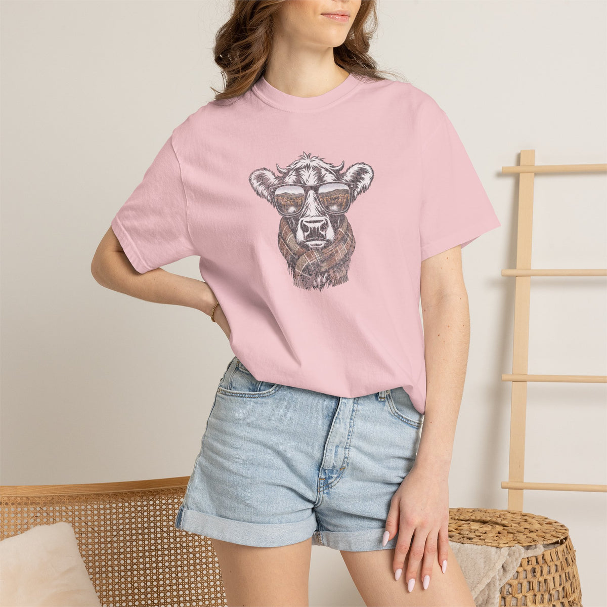 Rustic Fall Cow Cozy Tee