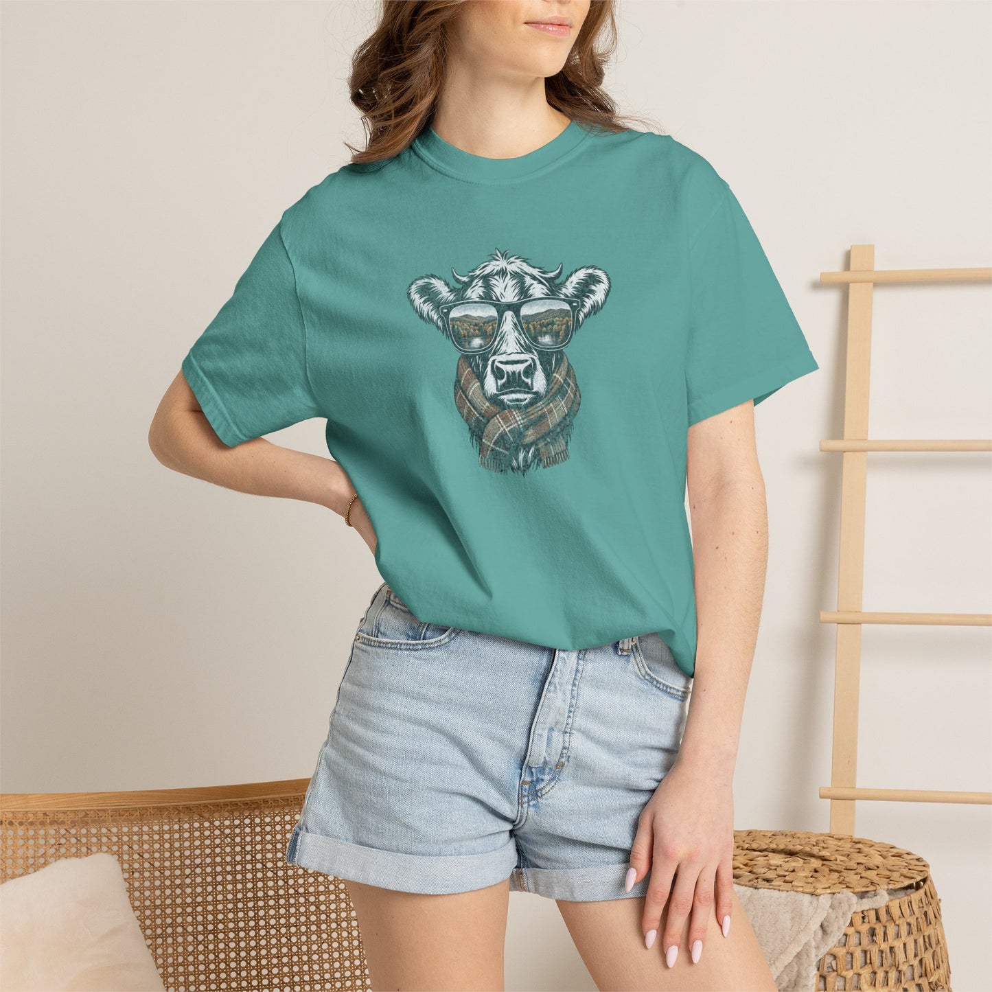 Rustic Fall Cow Cozy Tee