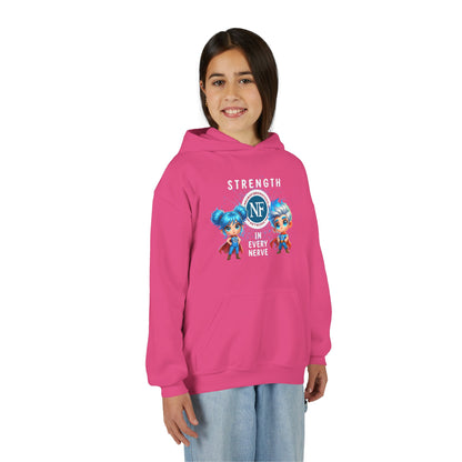 "Strength in Every Nerve" Cartoon Kids Hooded Sweatshirt