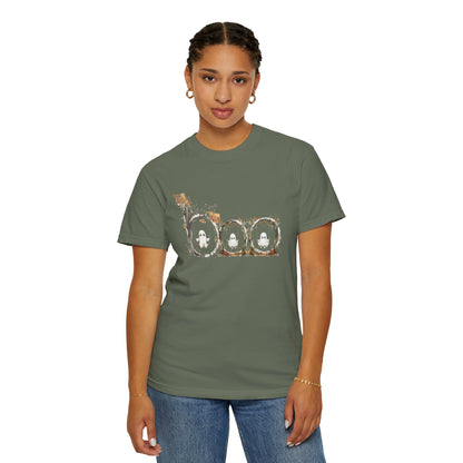 Rustic Unisex Garment-Dyed Boo T-Shirt for Fall
