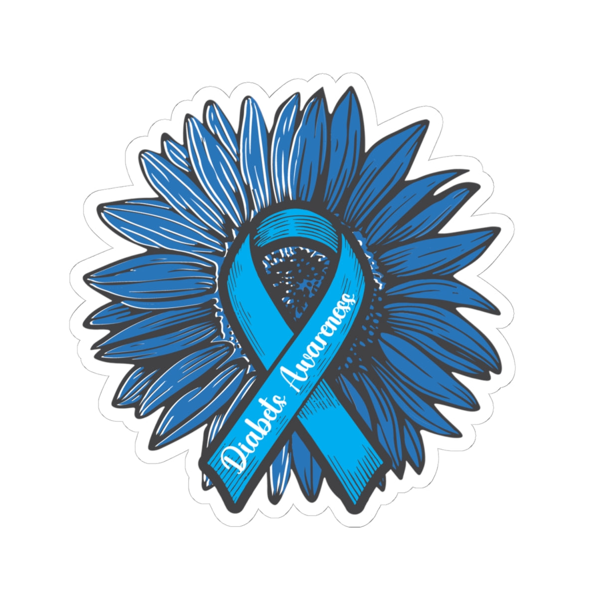 Diabetes Awareness Sunflower Sticker
