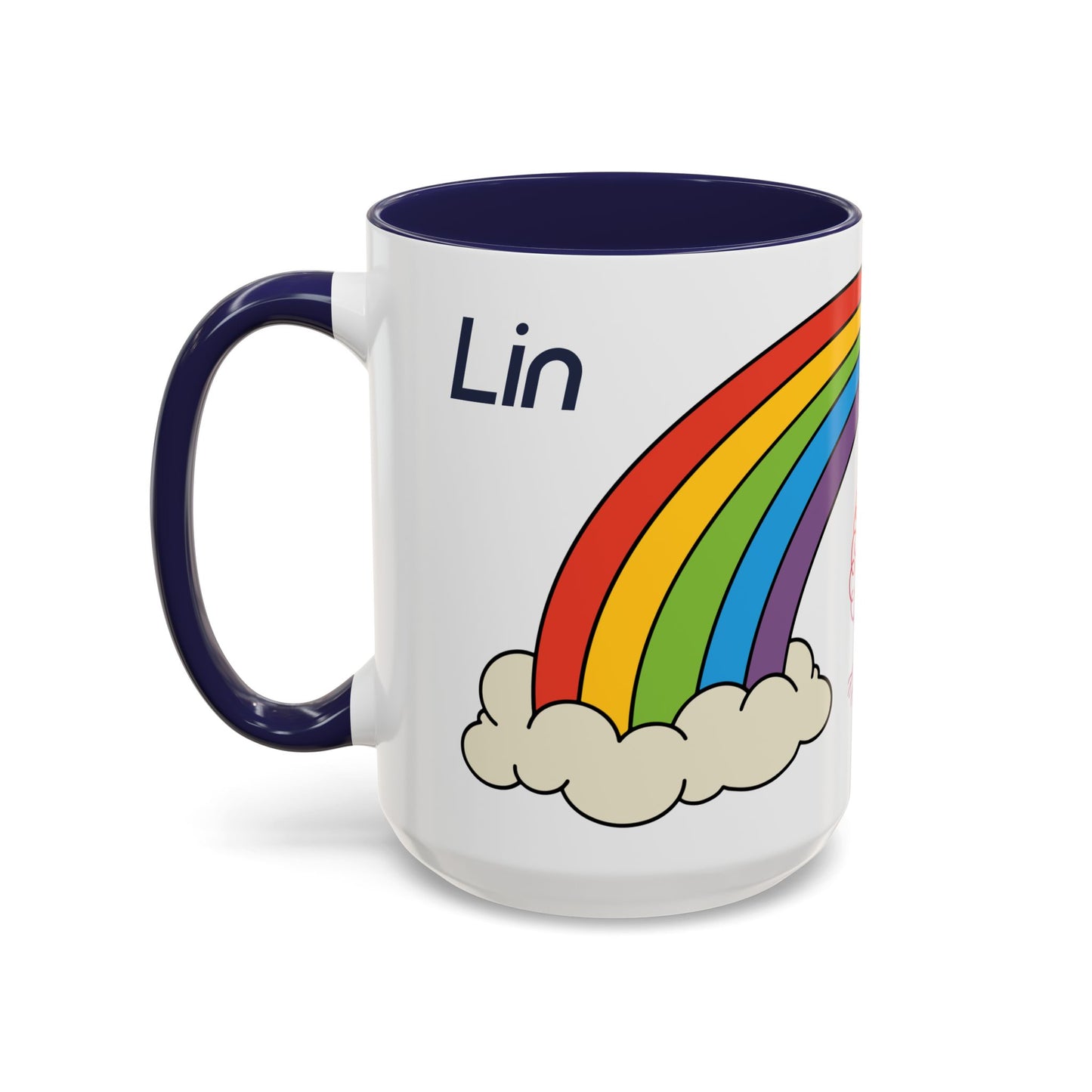 Personalized Rainbow Accent Coffee Mug