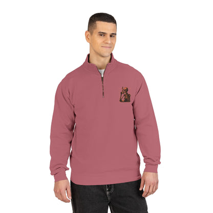 Death Before Decaf Quarter-Zip Sweatshirt — Vintage Coastline Coffee Lover