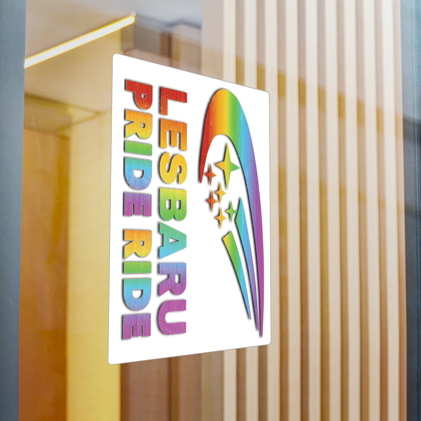 Lesbaru Pride Ride Vinyl Sticker, Subaru Enthusiasts, Outdoor Use, Kiss-Cut Vinyl Decal, Car Decal, Bumper Sticker, Water Resistant