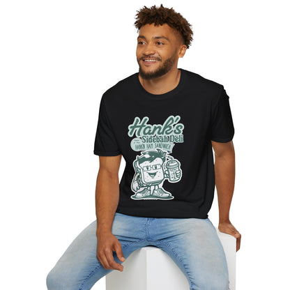 Hank's Sidebah Deli, Karen Read Trial Humor Unisex Softstyle Tee