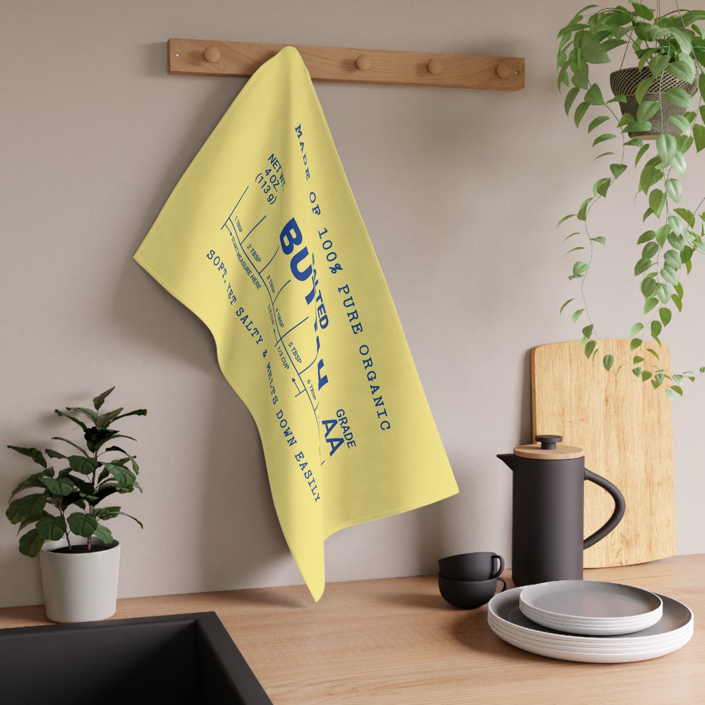 Salted Butter Tea Towels, Kitchen Decor with a hint of chef humor, Funny baking hand towel