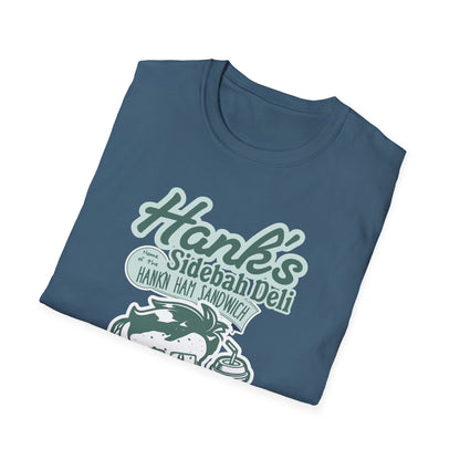 Hank's Sidebah Deli, Karen Read Trial Humor Unisex Softstyle Tee
