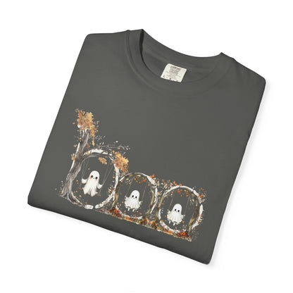Rustic Unisex Garment-Dyed Boo T-Shirt for Fall