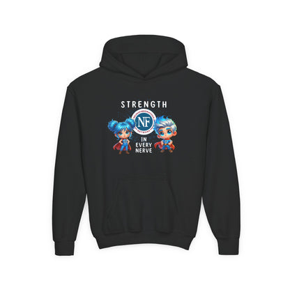 "Strength in Every Nerve" Cartoon Kids Hooded Sweatshirt
