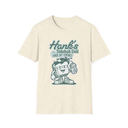 Hank's Sidebah Deli, Karen Read Trial Humor Unisex Softstyle Tee