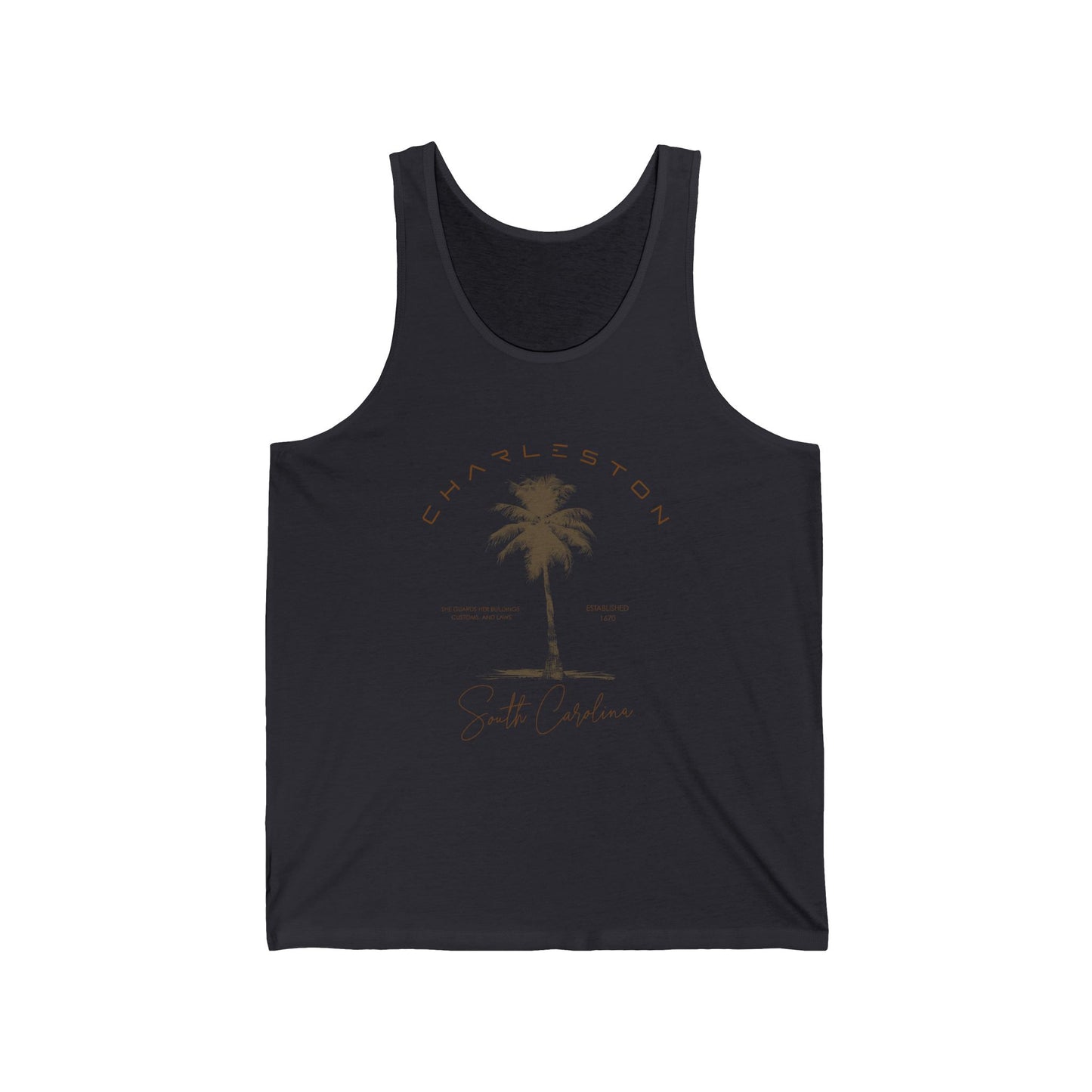 Charleston Palm Tank Top — Vintage Coastal Beach Vacation Tank