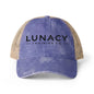 Washed Mesh-Back Ponytail Hat with Black LUNACY embroidery